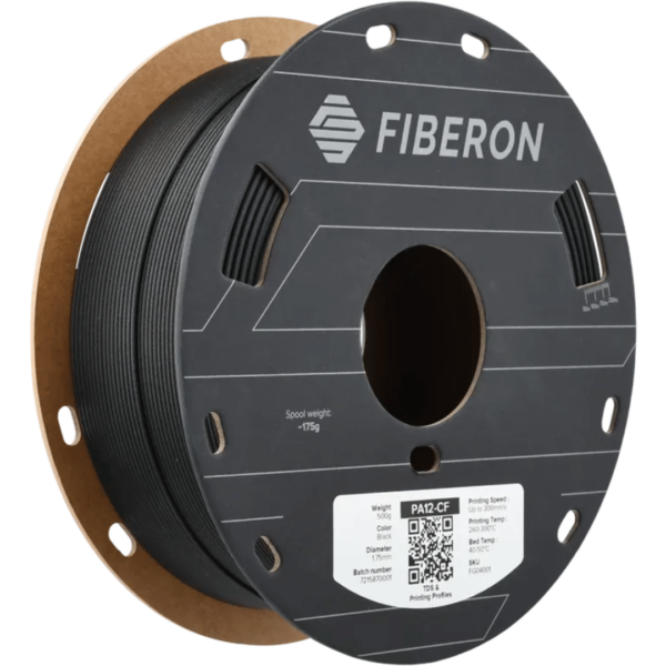 PolyMaker Fiberon PA12-CF10 (1.7mm, 0.5kg) Black